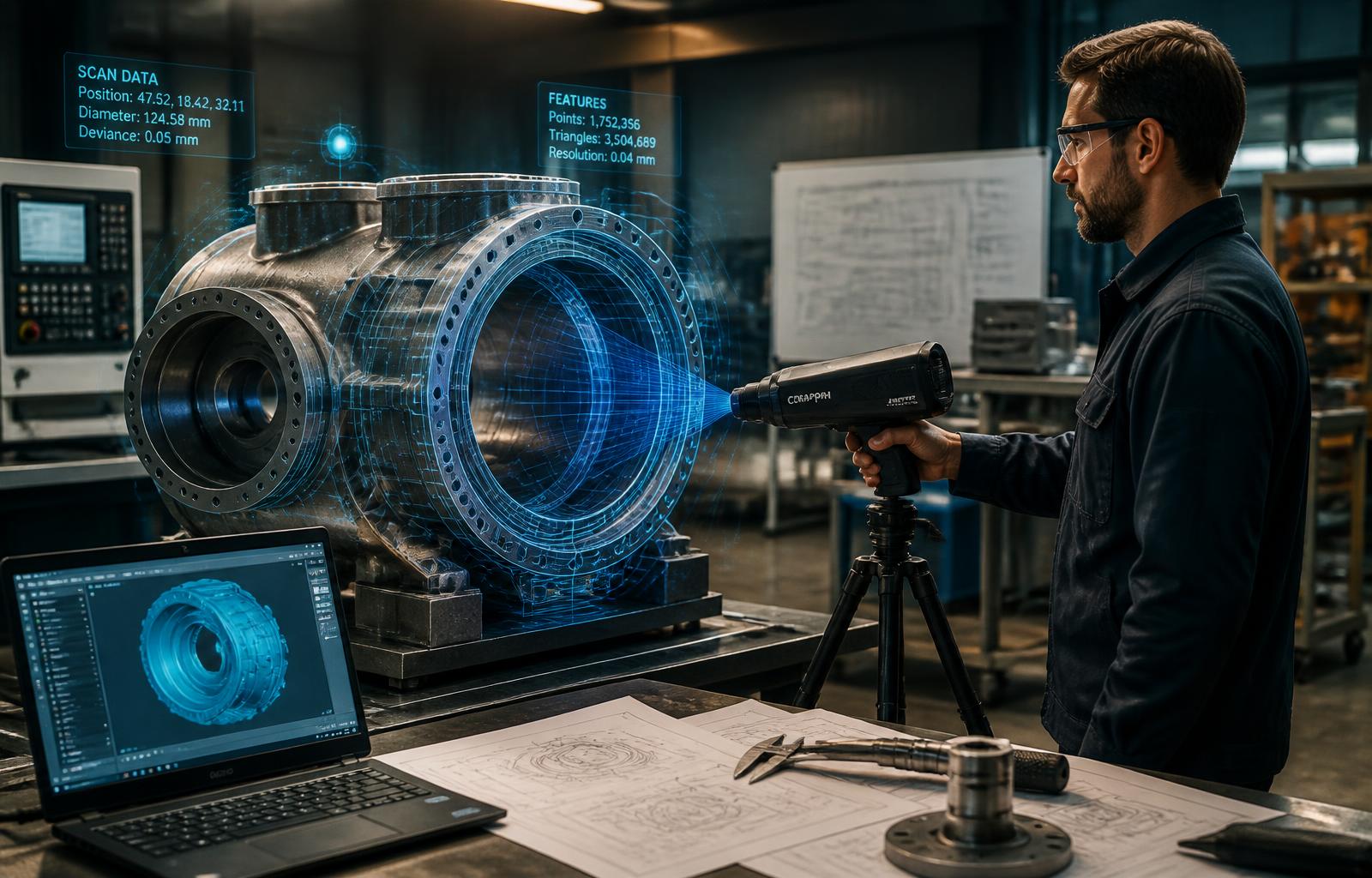 Ingeniería inversa y escaneo 3D de un componente industrial crítico